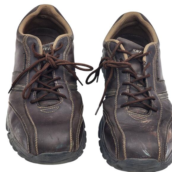 Skechers Shoes Mens 12 Relaxed Fit Leather Air Cooled Memory Foam Sneakers 65419 main image 11